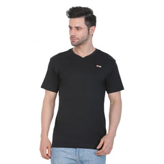 Generic Men's Cotton Jersey V Neck Plain Tshirt (Black)