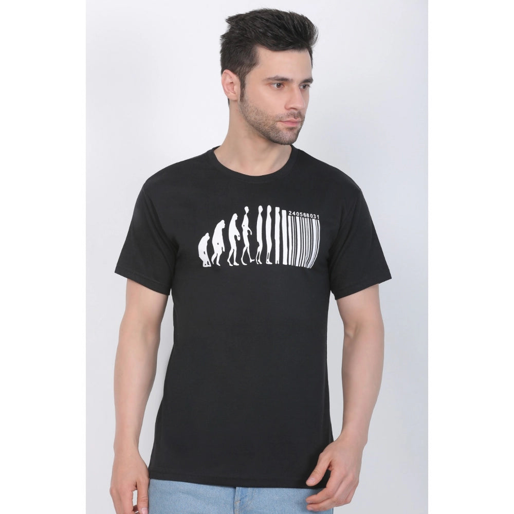 Generisches bedrucktes T-Shirt aus Baumwolljersey für Herren mit Rundhalsausschnitt (schwarz)