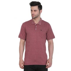 Generisches Herren-Poloshirt aus Polyviskose, einfarbig (Maroon Melange)