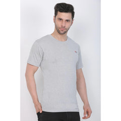 Generisches Herren-T-Shirt aus Baumwolljersey mit Rundhalsausschnitt, einfarbig (Grau meliert)