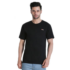 Generisches Herren-T-Shirt aus Baumwolljersey mit Rundhalsausschnitt, einfarbig (schwarz)