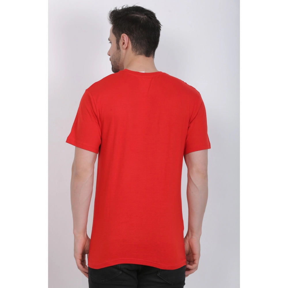 Generisches Herren-T-Shirt aus Baumwolljersey mit Rundhalsausschnitt, einfarbig (rot)