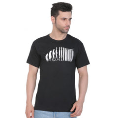 Generisches bedrucktes T-Shirt aus Baumwolljersey für Herren mit Rundhalsausschnitt (schwarz)