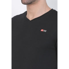 Generic Men's Cotton Jersey V Neck Plain Tshirt (Black)