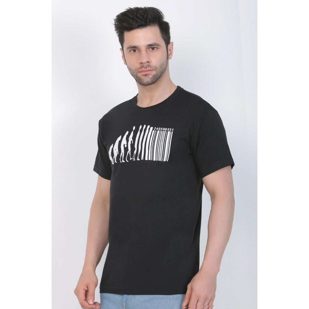 Generisches bedrucktes T-Shirt aus Baumwolljersey für Herren mit Rundhalsausschnitt (schwarz)