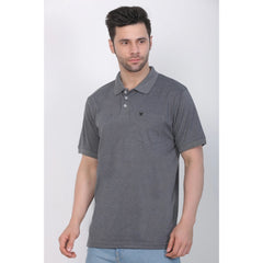 Generisches Polo-T-Shirt aus Polyviskose für Herren (Anthrazit meliert)