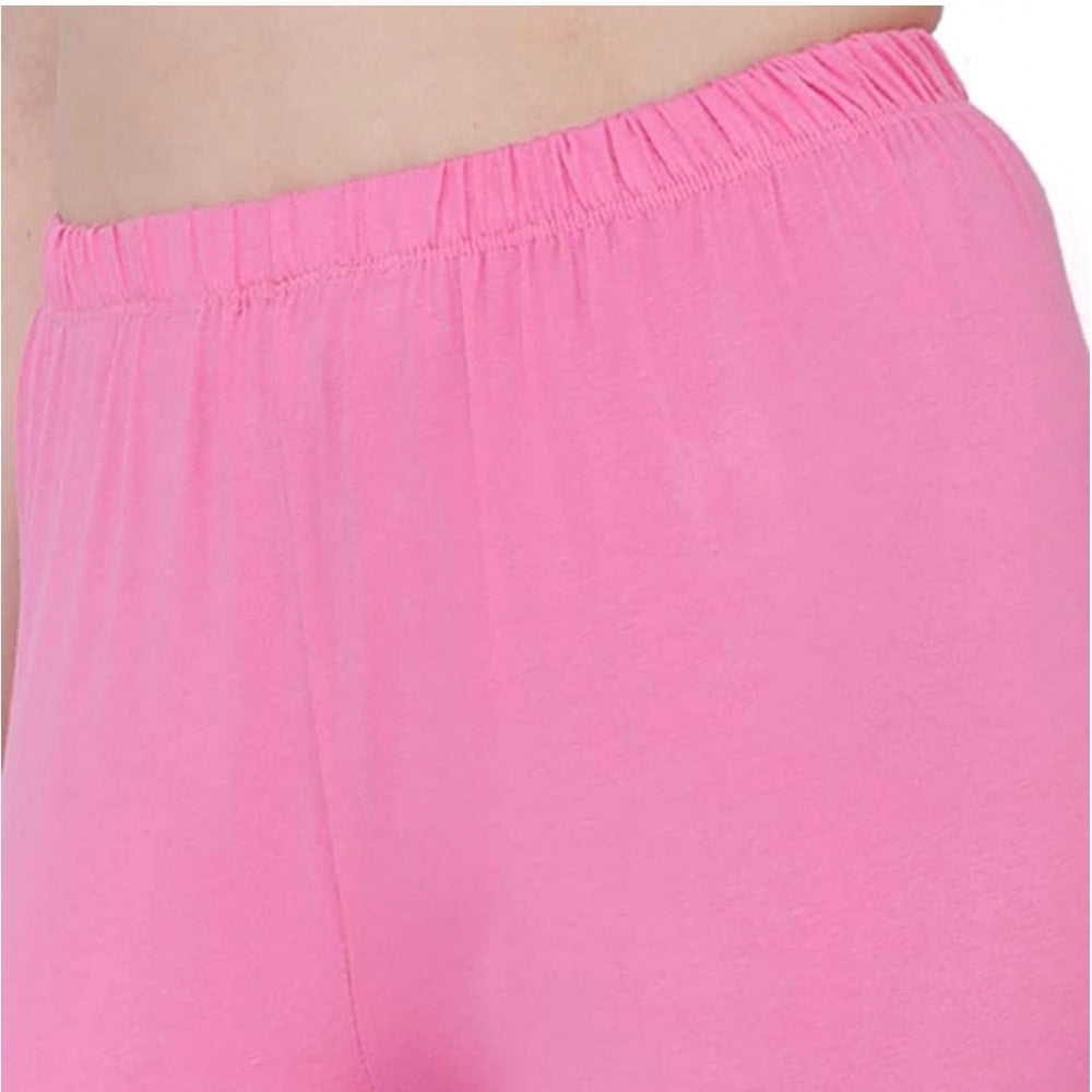 Generische Damen-Leggings aus dehnbarer Baumwolle mit knöchellanger Passform (Rosa)