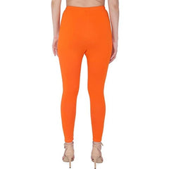 Generische Damen-Leggings aus dehnbarer Baumwolle mit knöchellanger Passform (Orange)