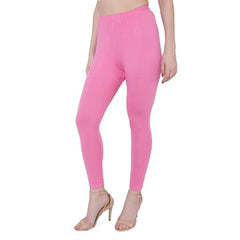 Generische Damen-Leggings aus dehnbarer Baumwolle mit knöchellanger Passform (Rosa)