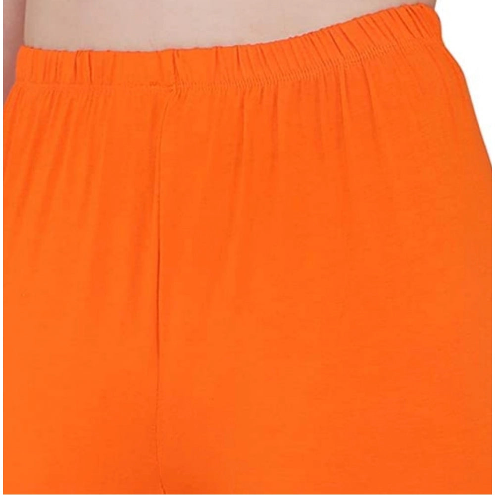 Generische Damen-Leggings aus dehnbarer Baumwolle mit knöchellanger Passform (Orange)