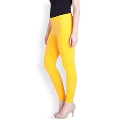 Generische Damen-Leggings aus dehnbarer Baumwolle mit knöchellanger Passform (gelb)