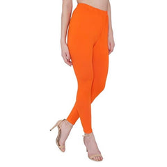 Generische Damen-Leggings aus dehnbarer Baumwolle mit knöchellanger Passform (Orange)