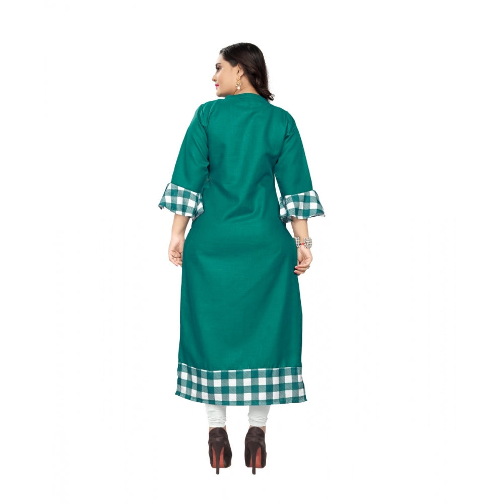 Generisches Damen-Kurti aus Baumwolle mit digitalem Aufdruck (Türkisgrün)