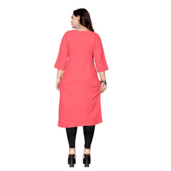 Generisches Damen-Kurti aus Baumwolle mit geradem Bein (Pfirsich)