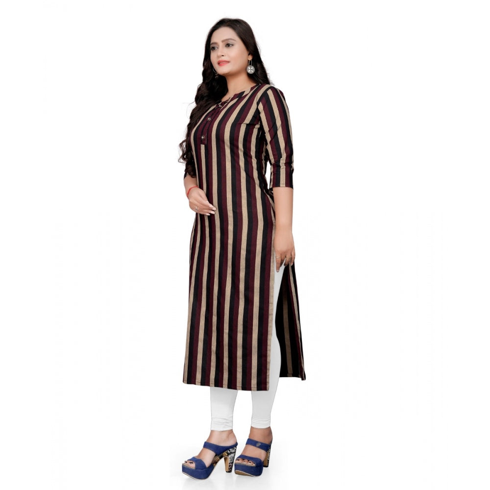 Generic Women's Cotton Printed Straight Kurti (Multi Color)