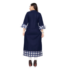 Generisches Damen-Kurti aus Baumwolle mit digitalem Aufdruck (Marineblau)