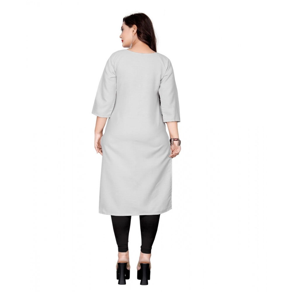 Generisches Damen-Kurti aus Baumwolle mit geradem Bein (Hellblau)