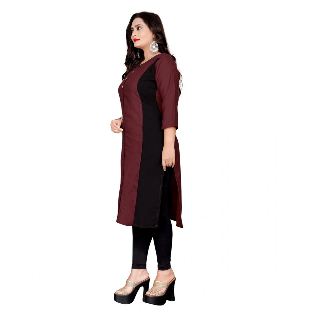 Generisches, gerades Kurti aus Baumwolle für Damen (braun)