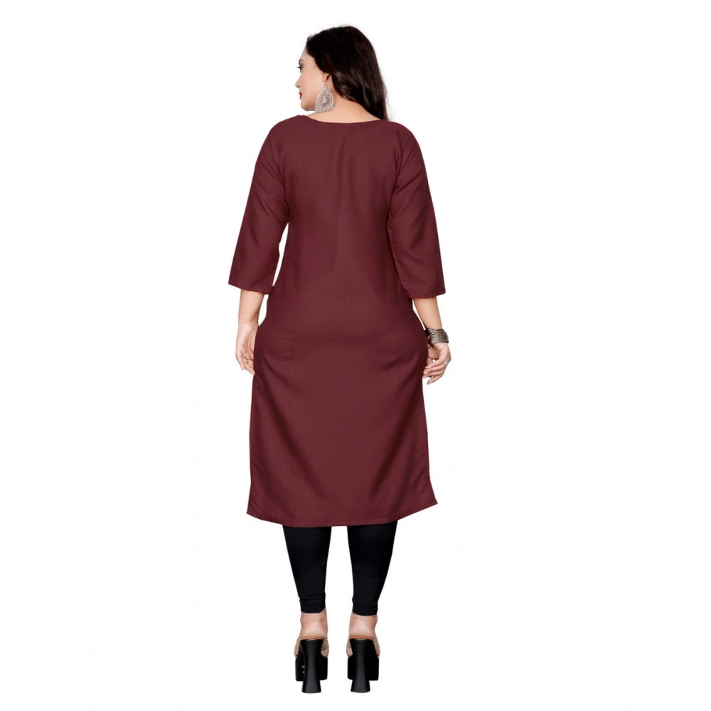 Generisches, gerades Kurti aus Baumwolle für Damen (braun)