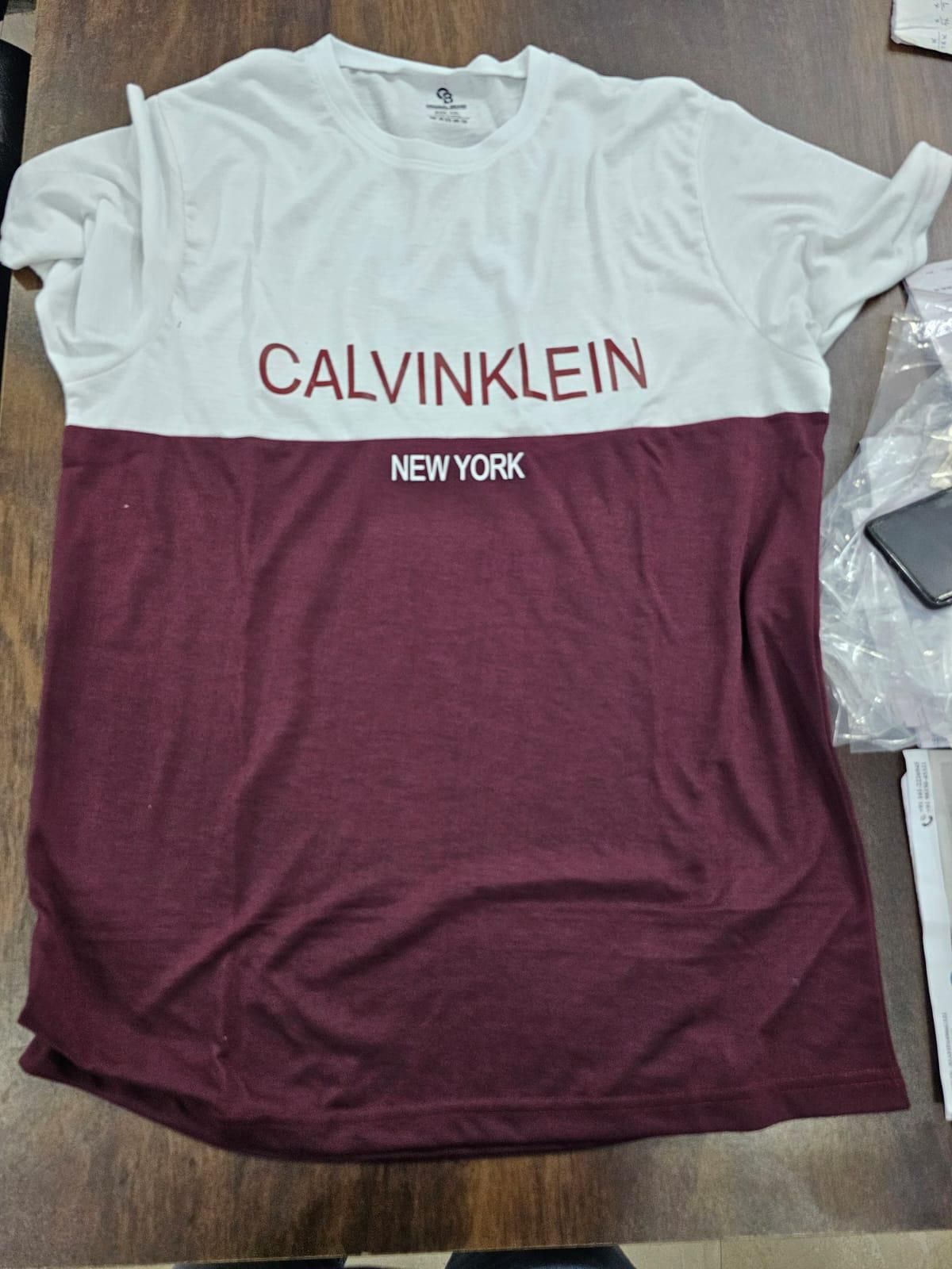 Mens Printed Maroon Round Neck T-shirt