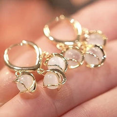 Korean Style Gold Plated Eyebell Cat Eye Earrings