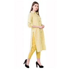 Generisches bedrucktes Kurti- und Unterteil-Set für Damen (gelb)