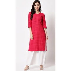 Generic Women's Embroidery With Sequence Kurti (Dark Pink)