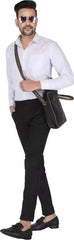 Mens Cotton Stretchable Solid Formal Trouser