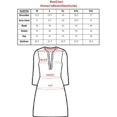 Generisches Kurti aus reiner Baumwolle mit Aufdruck in A-Linie für Damen (gelb, reine Baumwolle)