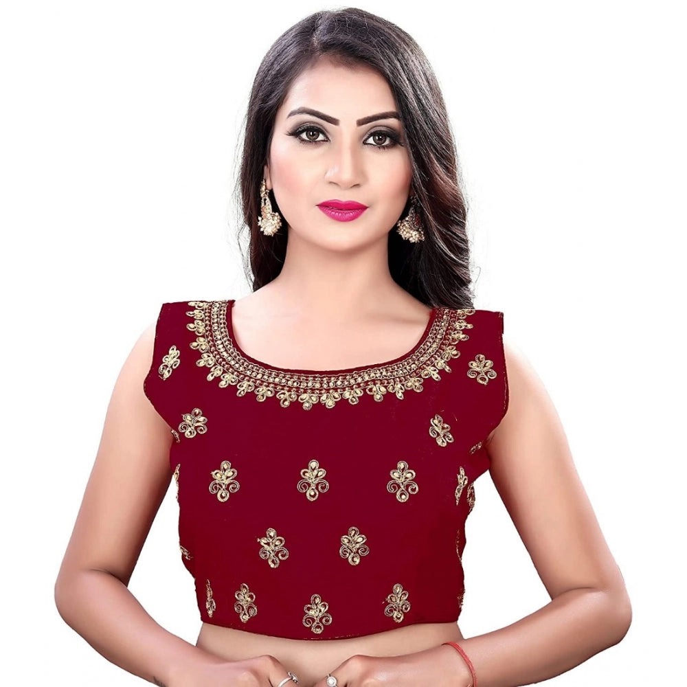 Generic Women's Sleeveless Phantom Readymade Blouse (Maroon, Free Size: Up To 34 Inch)