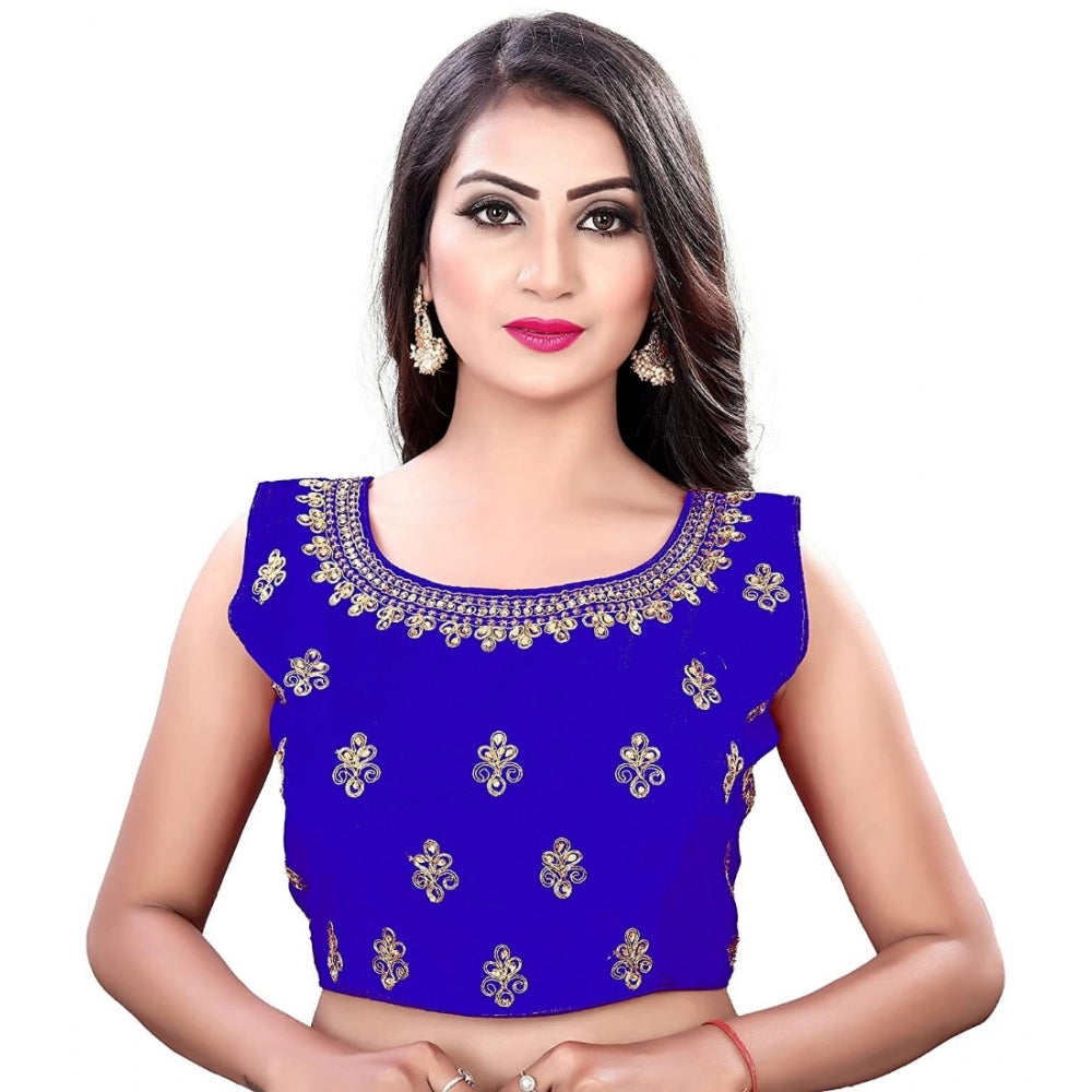 Generic Women's Sleeveless Phantom Readymade Blouse (Royal Blue, Free Size: Up To 34 Inch)