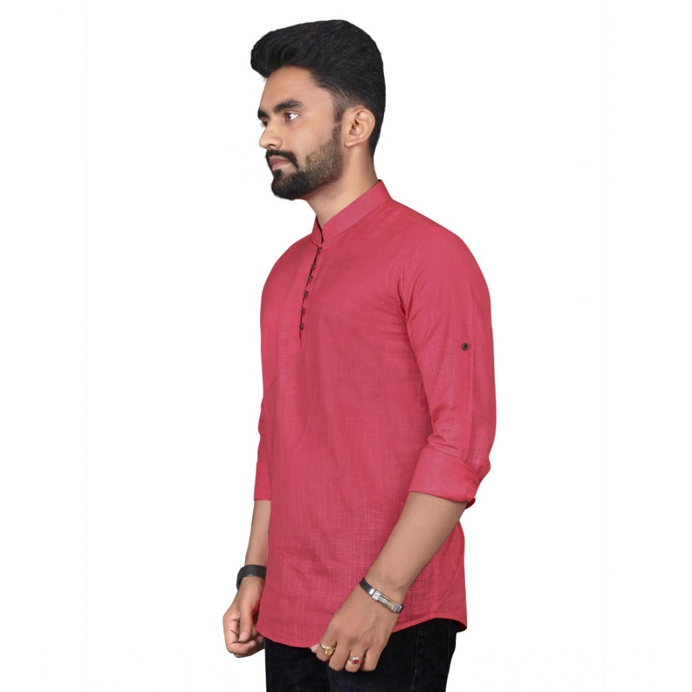 Generisches Herren-Kurzkurta aus Baumwolle mit langen Ärmeln (Rosa)