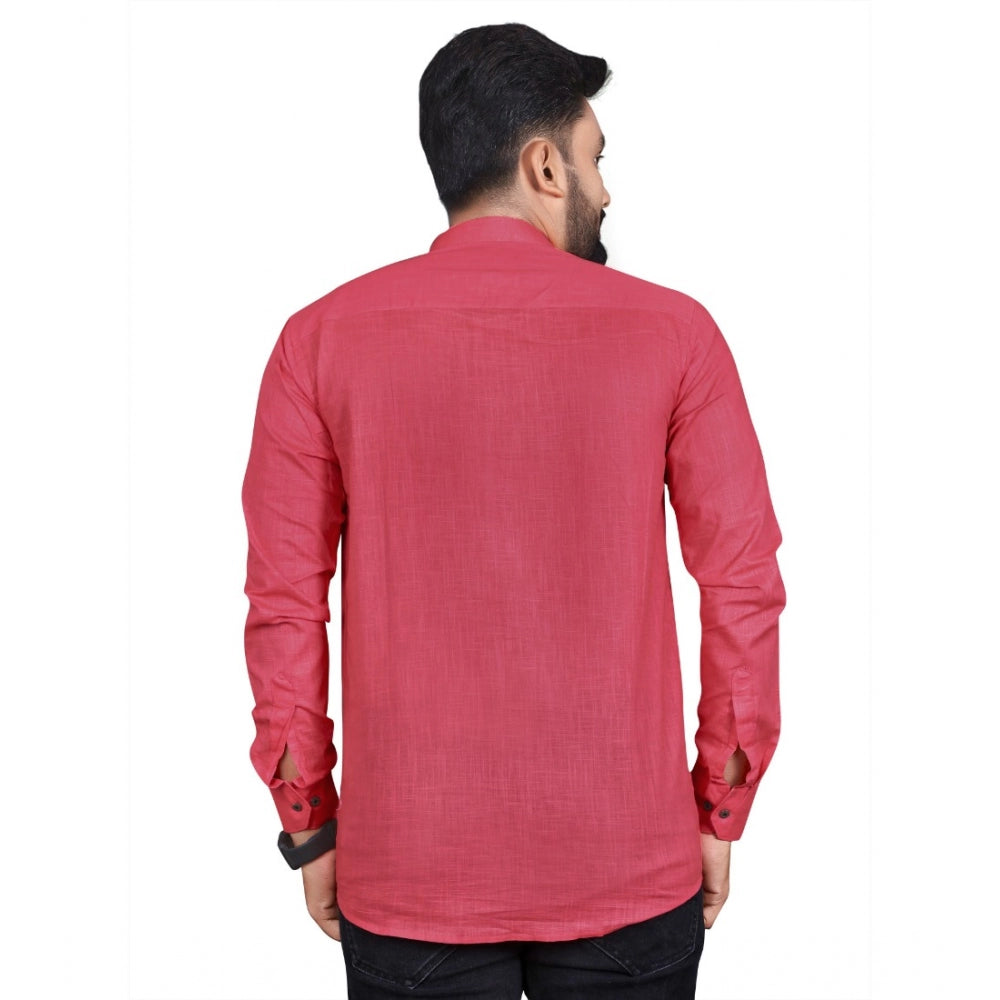 Generisches Herren-Kurzkurta aus Baumwolle mit langen Ärmeln (Rosa)