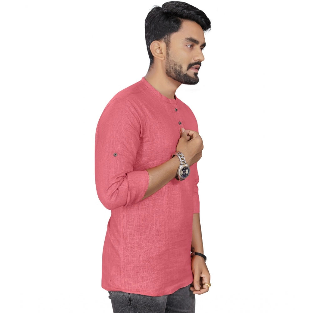 Generisches Herren-Kurzkurta aus Baumwolle mit langen Ärmeln (Rosa)