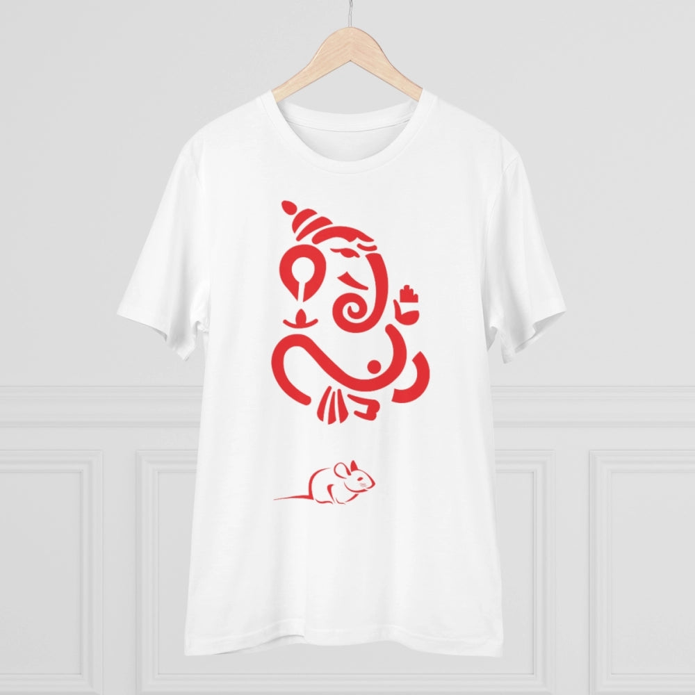 Generisches T-Shirt aus PC-Baumwolle mit Ganesh-Aufdruck für Herren (Farbe: Weiß, Fadendichte: 180 g/m²)