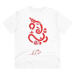 Generic Men's PC Cotton Ganesh Printed T Shirt (Color: White, Thread Count: 180GSM)