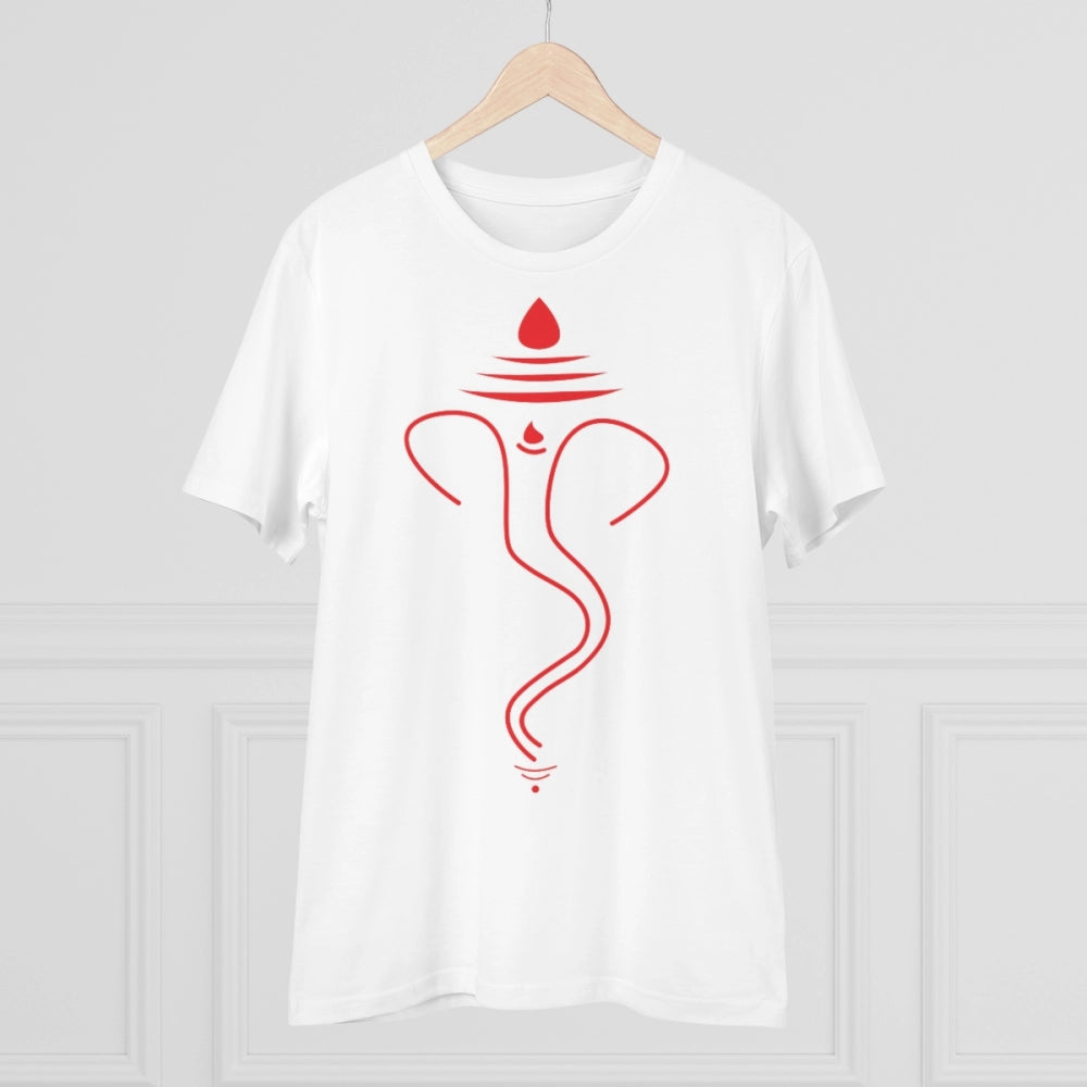 Generisches T-Shirt aus PC-Baumwolle mit Ganesh-Aufdruck für Herren (Farbe: Weiß, Fadendichte: 180 g/m²)