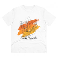 Generisches T-Shirt aus PC-Baumwolle mit Ganesh-Aufdruck für Herren (Farbe: Weiß, Fadendichte: 180 g/m²)