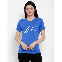 Generisches Damen-T-Shirt mit „Babe“-Aufdruck aus Baumwollmischung (blau)