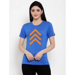 Generisches Damen-T-Shirt mit Aufdruck „Up Arrow Print“ aus Baumwollmischung (blau)