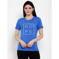 Generisches Damen-T-Shirt mit „Hope“-Aufdruck aus Baumwollmischung (blau)