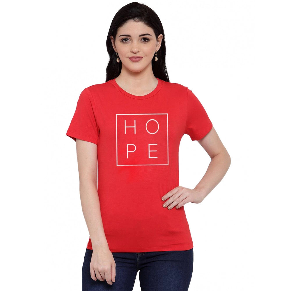 Generisches Damen-T-Shirt mit „Hope“-Aufdruck aus Baumwollmischung (rot)