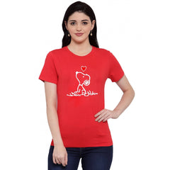 Generisches T-Shirt aus Baumwollmischung mit Snoopy- und Peanuts-Cartoon-Aufdruck für Damen (rot)