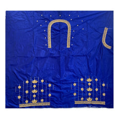 Generisches Damen-Blusestück aus Baumwolle und Seide zum Selbergestalten, ungesäumt (Blau, 80-100 cm)