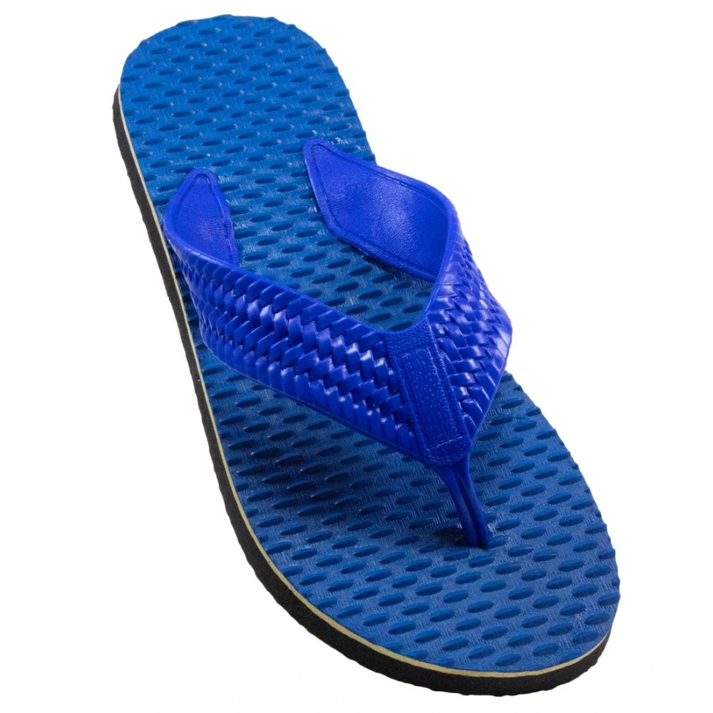 Generic Unisex Textured Lightweight Flip-Flop Hawai Slipper (Blue)