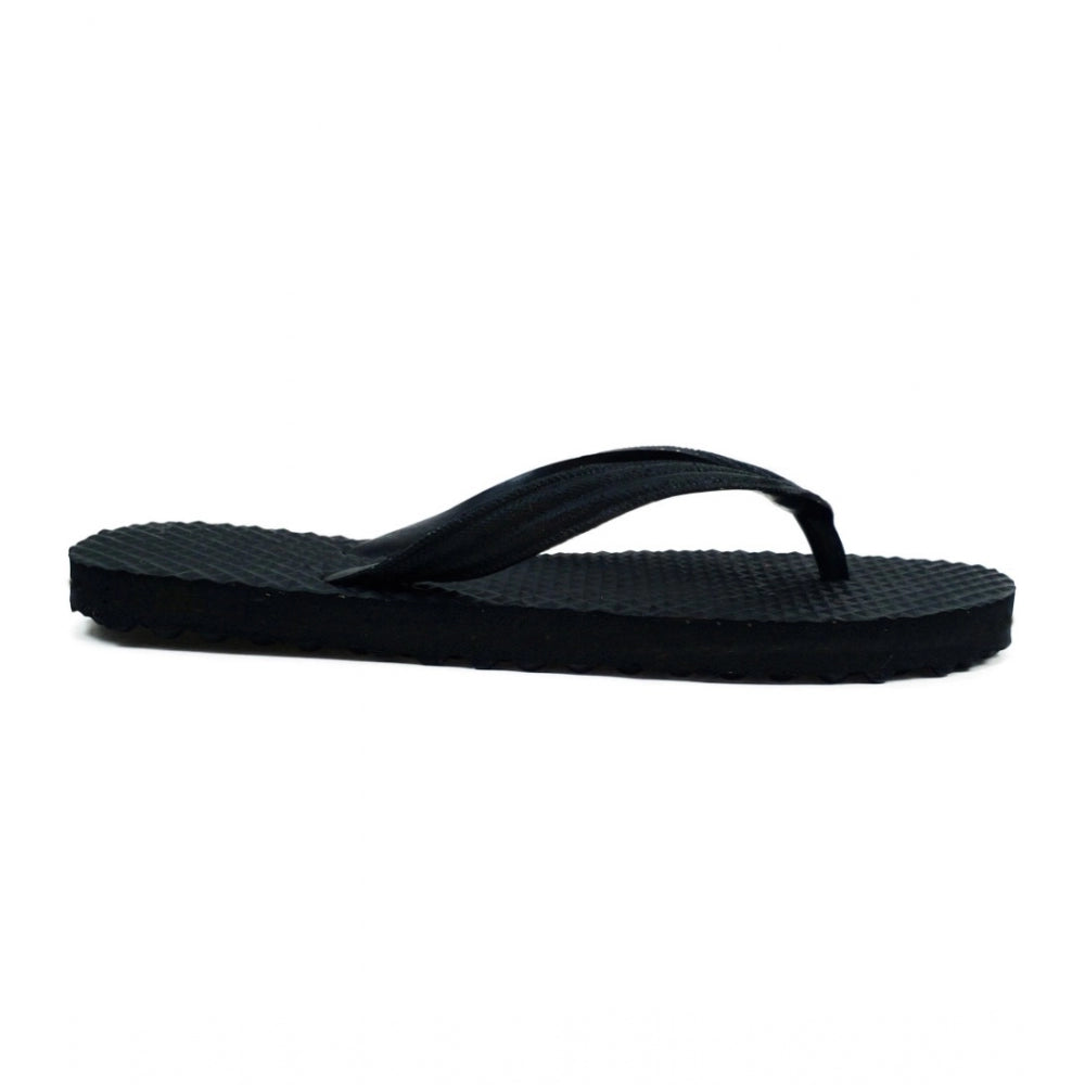 Generic Unisex Textured Lightweight Flip-Flop Hawai Slipper (Black)
