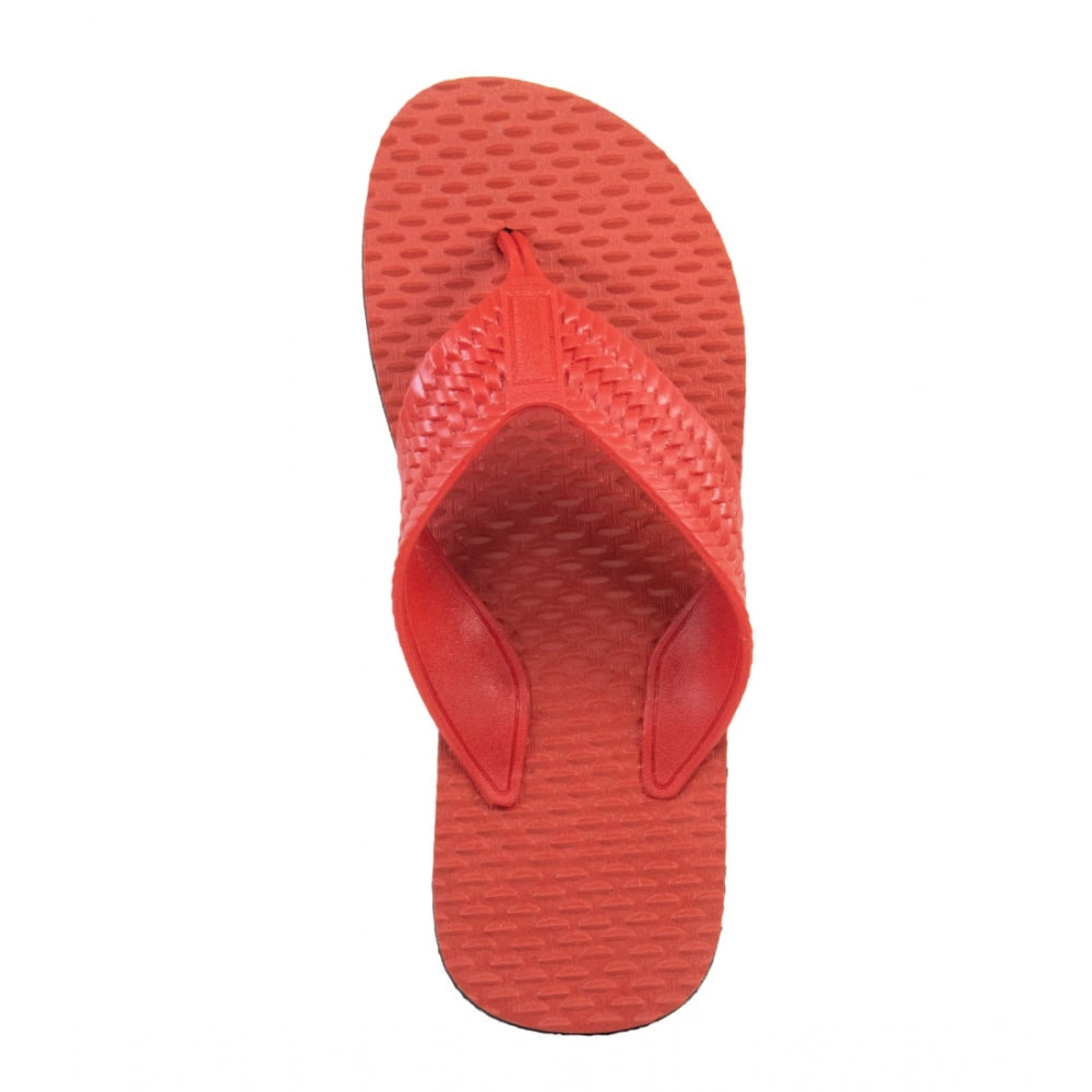 Generic Unisex Textured Lightweight Flip-Flop Hawai Slipper (Red)