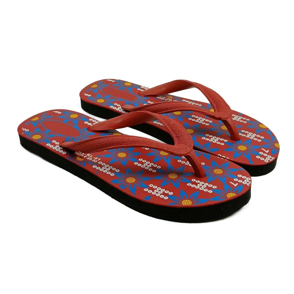 Generische bedruckte leichte Flip-Flop-Hawaii-Slipper, Unisex (rot)