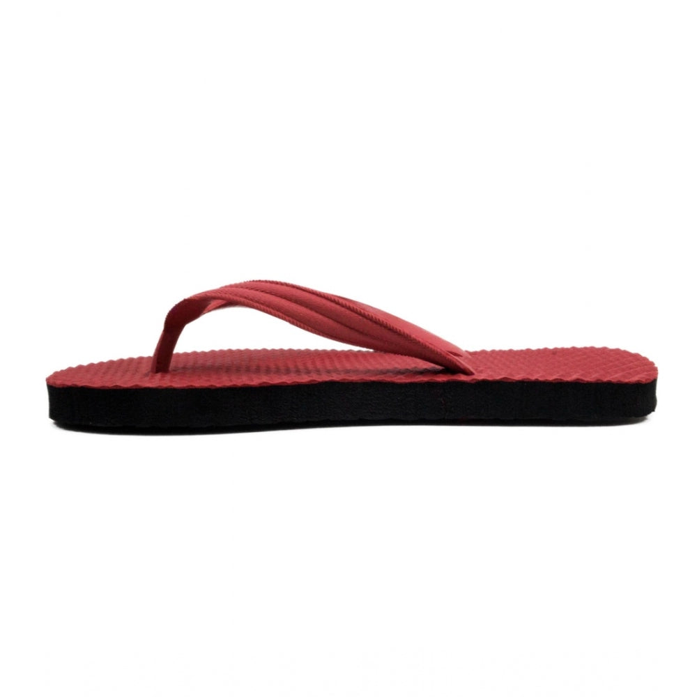 Generic Unisex Textured Lightweight Flip-Flop Hawai Slipper (Red)