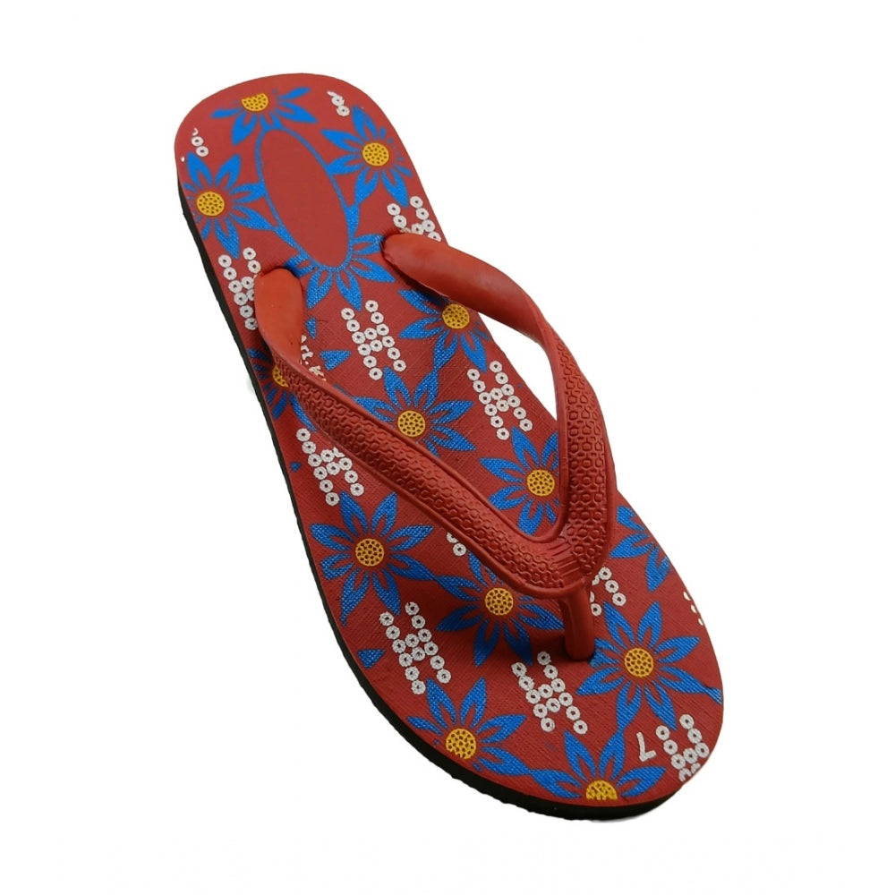 Generische bedruckte leichte Flip-Flop-Hawaii-Slipper, Unisex (rot)